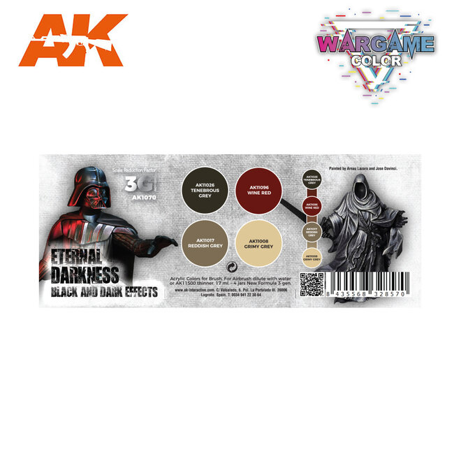 AK interactive Eternal Darkness Wargame Color Set - 4 kleuren - 17ml - AK1070