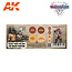 AK interactive Basic Skin Colors Wargame Color Set - 4 colors - 17ml - AK1075