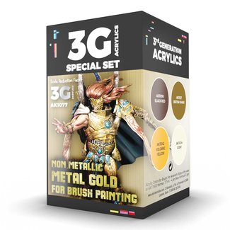AK interactive Non Metallic Metal Gold Wargame Color Set - 4 kleuren - 17ml - AK1077