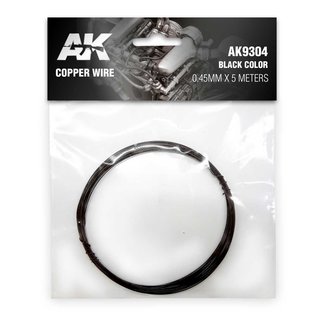 AK interactive Copper Wire 0.45mm x 5 meters Black Color - AK9304