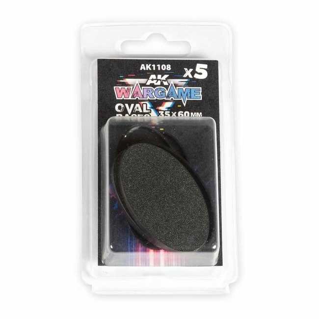 AK interactive Oval Base 35mm x 60mm Plastic Wargame Bases - 5x - AK1108