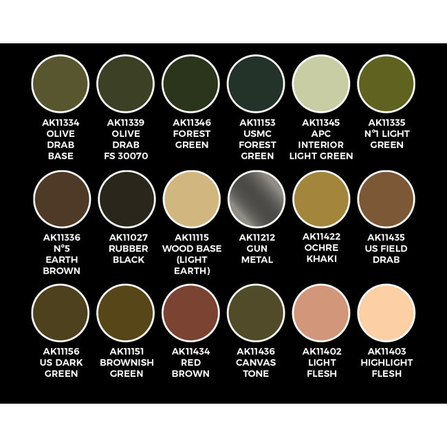 AK interactive Adam Wilder Signature Set - 18 kleuren - 17ml - AK11763