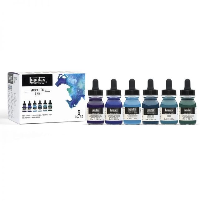 Liquitex Liquitex Professional Acrylic Ink Aqua Colors Set - 6 kleuren - 30ml - 3699375