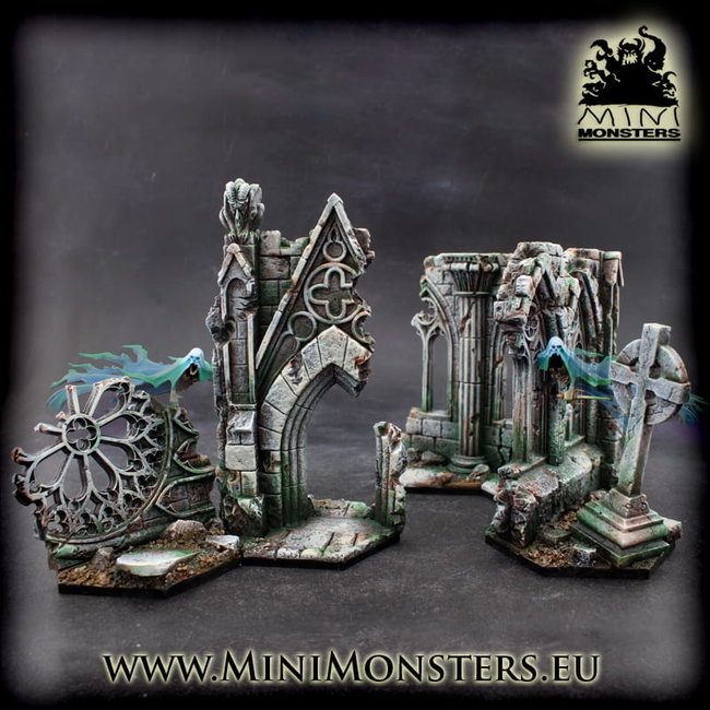Mini Monsters Hexes Terrains Ruined Cathedral - MM-0113