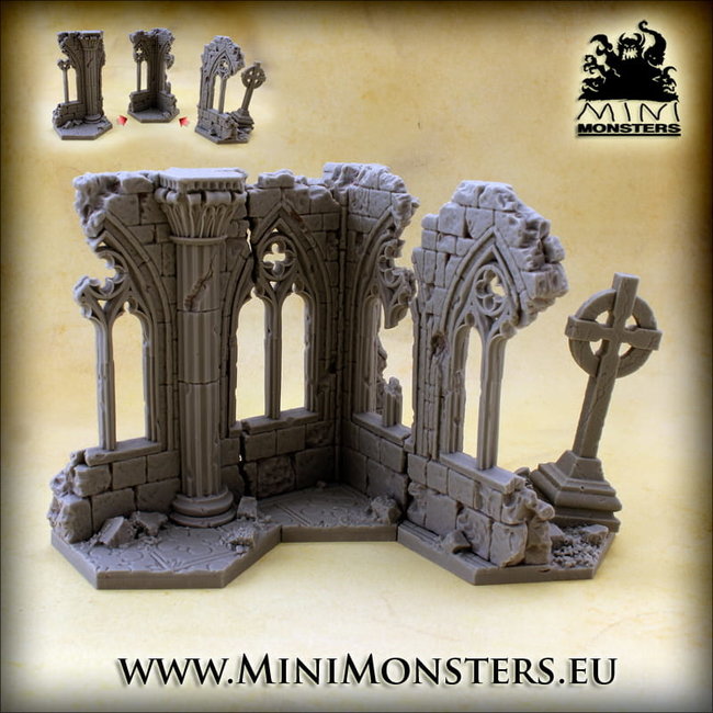 Mini Monsters Hexes Terrains Ruined Cathedral - MM-0113