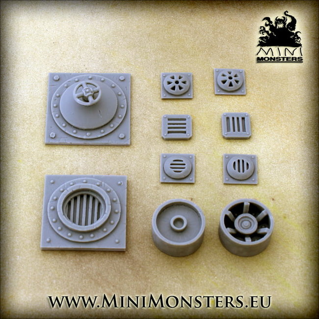 Mini Monsters Rims, Hatch, Vent Systems - 10x - MM-0124
