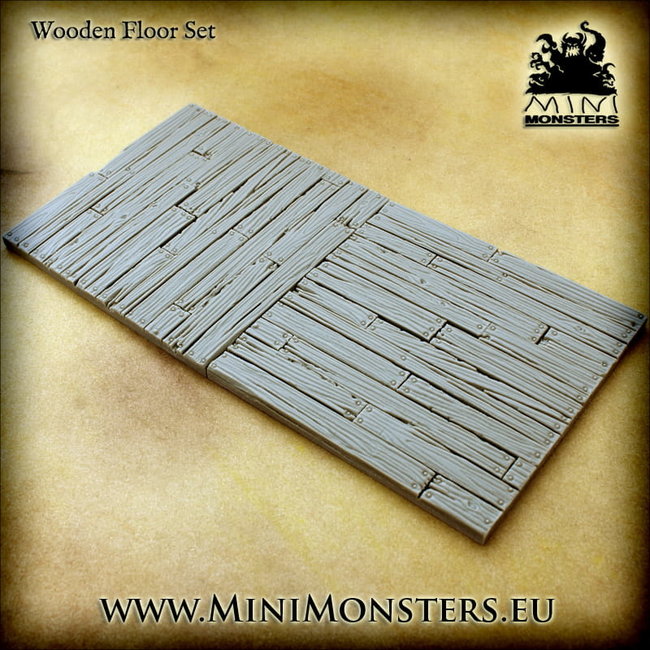 Mini Monsters Wooden Floor 9cmx9cm - 2x - MM-0121