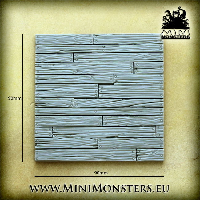 Mini Monsters Wooden Floor 9cmx9cm - 2x - MM-0121