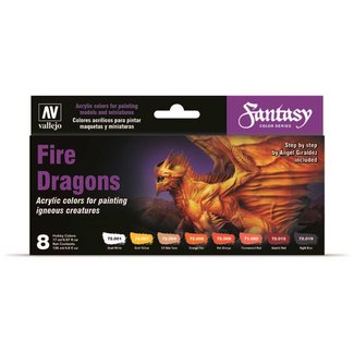 Vallejo Fire Dragons by Angel Giraldez -  8 kleuren - 17ml - VAL-72312