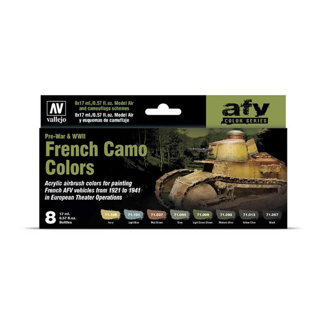 Vallejo French Camo Colors Pre-War & WWII - 8 colors - 17ml - 71644