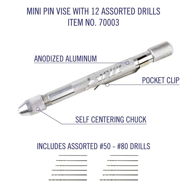 Excel Hand drill with 12 drills - 70003