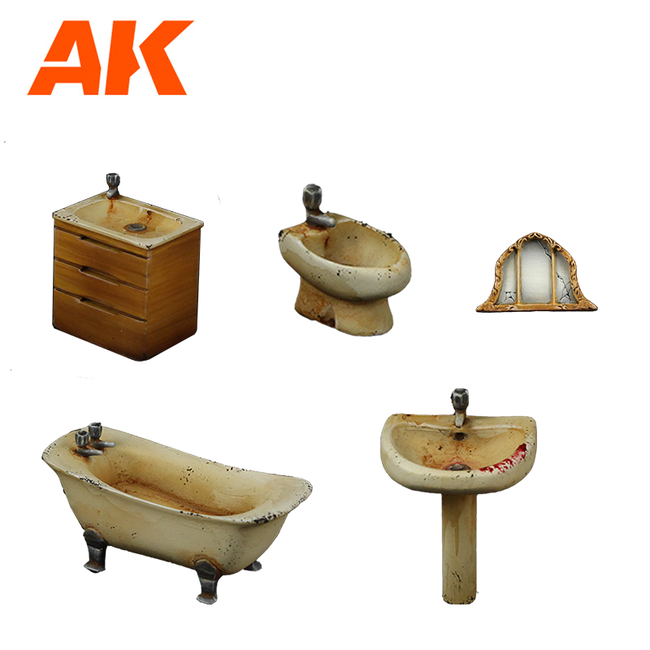 AK interactive Bathroom Set Wargame Set - 10x - AK1354