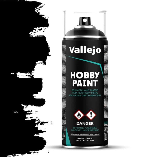 Vallejo Surface Primer Black - 400ml - 28012 - Scenery Workshop BV