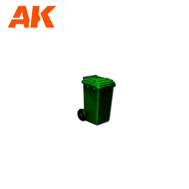 AK interactive Trashbins Scenography Wargame Set - 30-35mm - 9x - AK1362