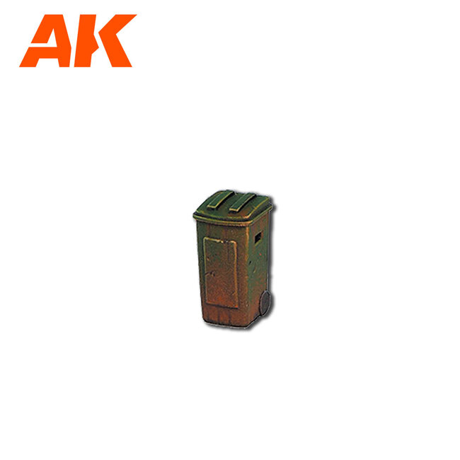 AK interactive Trashbins Scenography Wargame Set - 30-35mm - 9x - AK1362