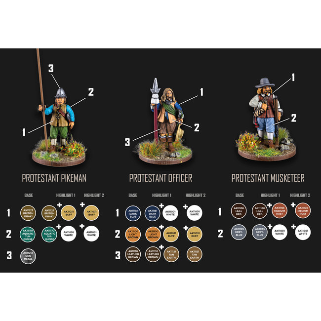 AK interactive Thirty Years War 1618-1648 Signature set by Archiduque - 18 colors - 17ml - AK11776