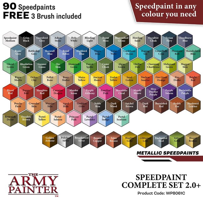 The Army Painter Speedpaint Complete Set 2.0 - 90 kleuren - 18ml - WP8061