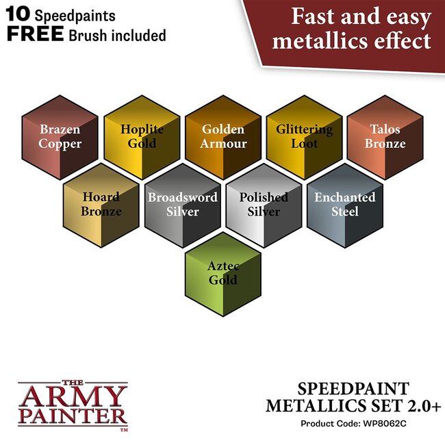 The Army Painter Speedpaint Metallic Set 2.0 - 10 colors - 18ml - WP8062
