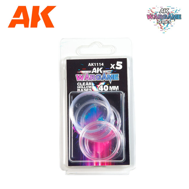 AK interactive Round Clear Hollow Base 40mm - 5x - AK1114
