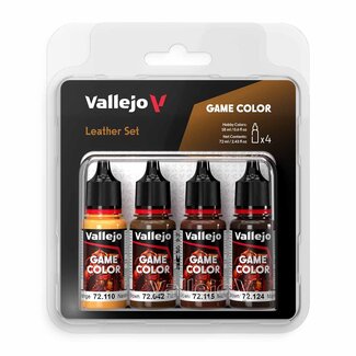 Vallejo Leather Set - 4 colors - 18ml - 72385