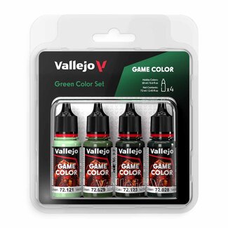 Vallejo Green Color Set - 4 colors - 18ml - 72384