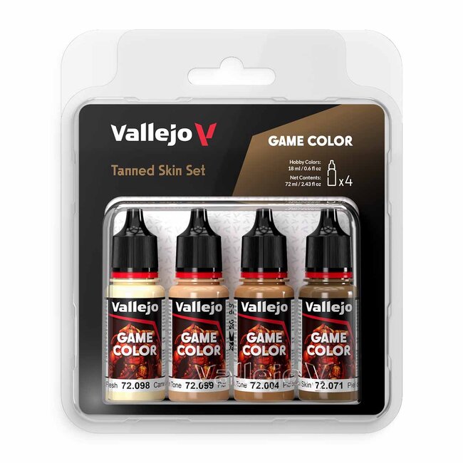 Vallejo Tanned Skin Set - 4 colors - 18ml - 72380