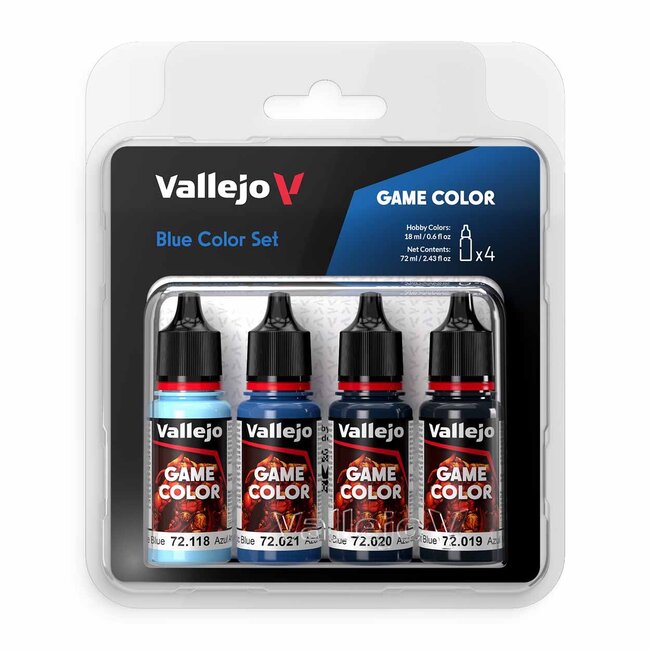 Vallejo Blue Color Set - 4 colors - 18ml - 72376