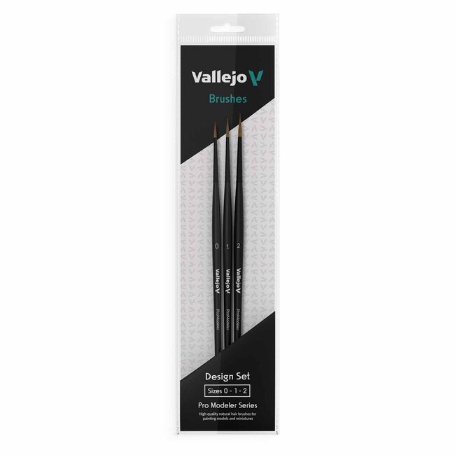 Vallejo ProModeler Design Brush Set - 3x - 0-1-2 - B01991