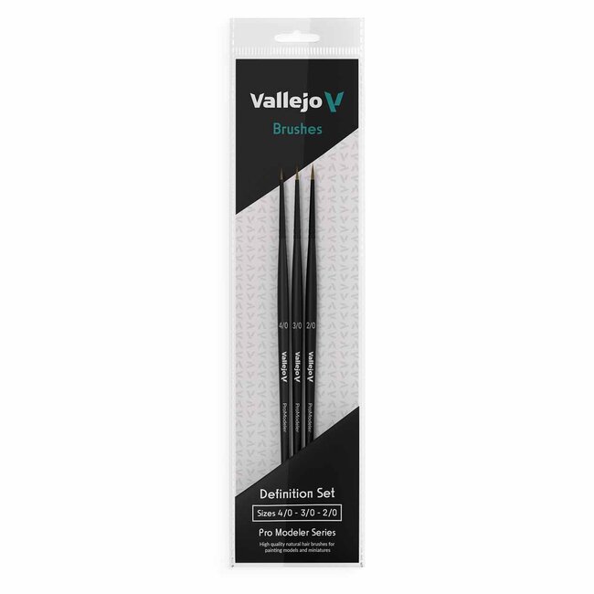 Vallejo ProModeler Definition Brush Set - 3x - 4/0-3/0-2/0 - B01990