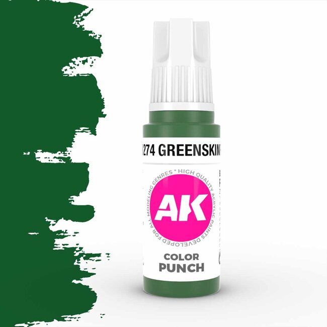 AK interactive Greenskin Punch Color Punch Acrylling Modelling Colors - 17ml - AK11274