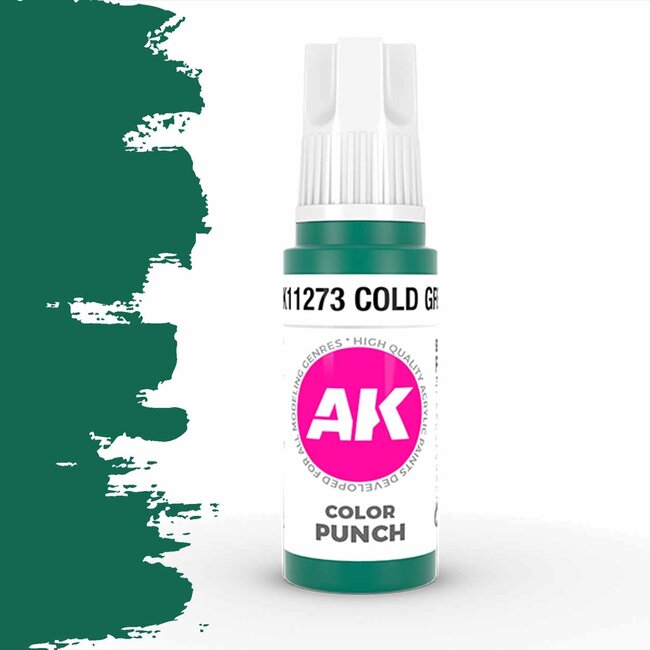 AK interactive Cold Green Color Punch Acrylling Modelling Colors - 17ml - AK11273