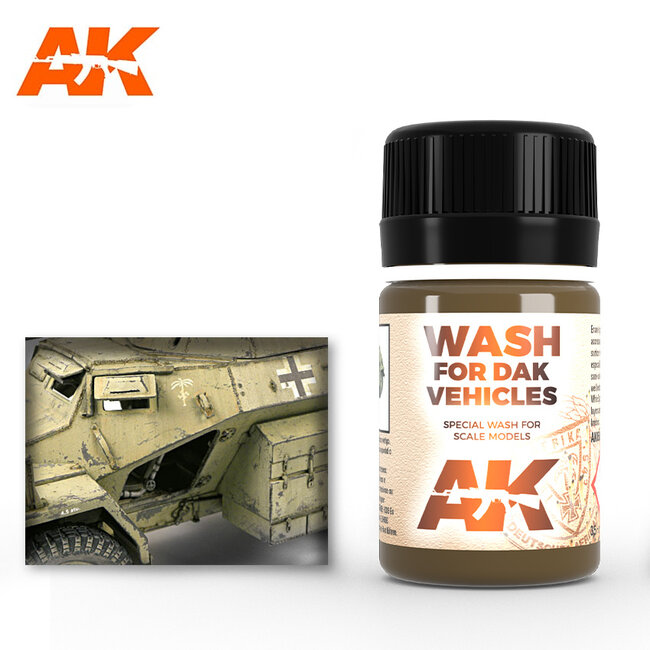 AK interactive Wash For Afrika Korps Vehicles - Weathering Wash - 35ml - AK066