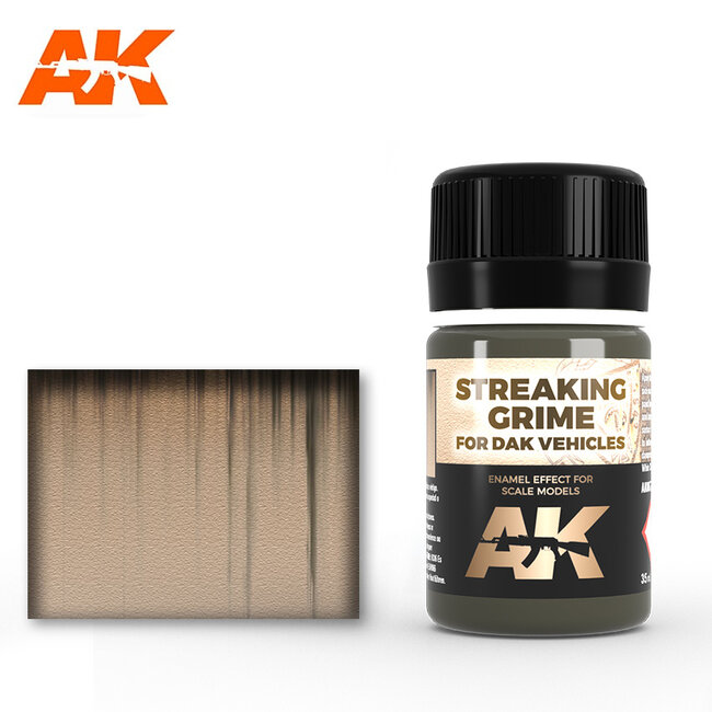 AK interactive Streaking Grime For DAK Vehicles - Streaking Weathering - 35ml - AK067