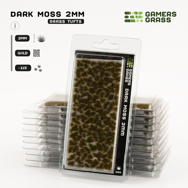 Gamers Grass Dark Moss Wild Tuft 2mm - GG2-DMO