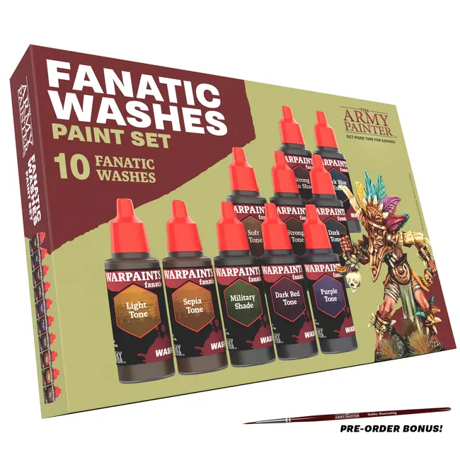 The Army Painter Warpaints Fanatic Washes Paint Set Combo - 10 colors - 18ml - WP8066