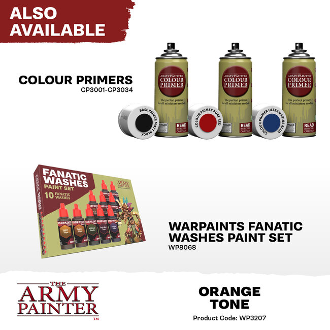 The Army Painter Orange Tone Wash Warpaints Fanatic Acrylic Paint - 18ml - WP3207