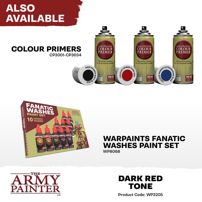 The Army Painter Dark Red Tone Wash Warpaints Fanatic Acrylic Paint - 18ml - WP3205