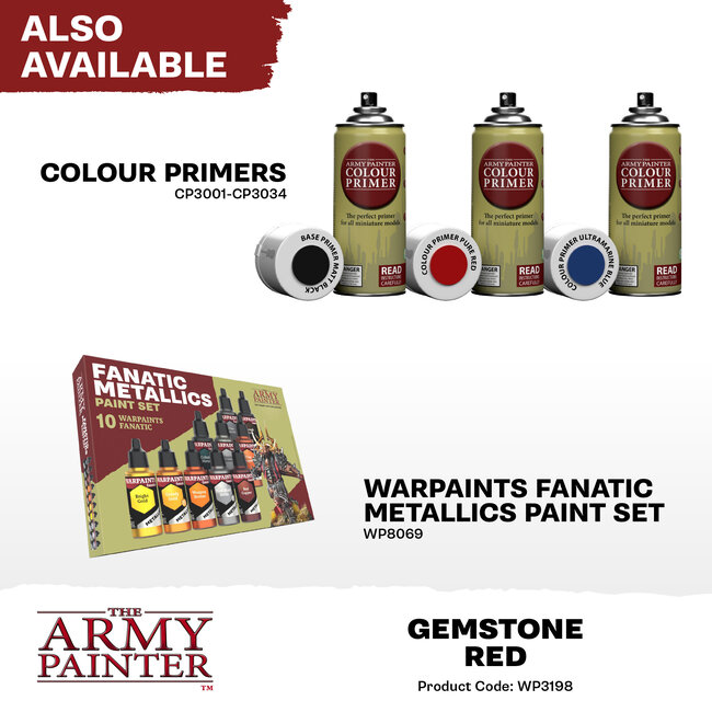 The Army Painter Gemstone Red Metallic Warpaints Fanatic Acrylic Paint - 18ml - WP3198