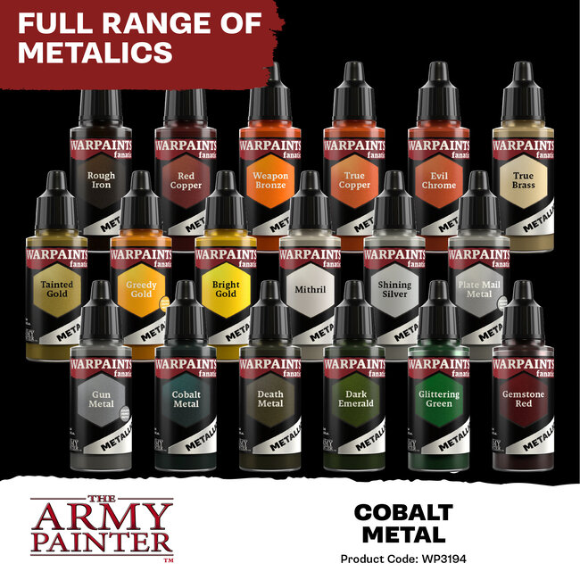 The Army Painter Cobalt Metal Metallic Warpaints Fanatic Acrylic Paint - 18ml - WP3194