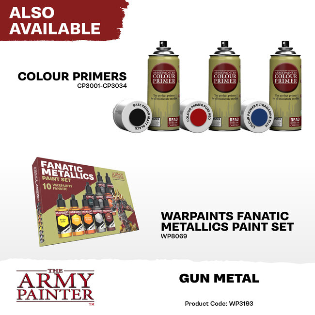 The Army Painter Gun Metal Metallic Warpaints Fanatic Acrylic Paint - 18ml - WP3193