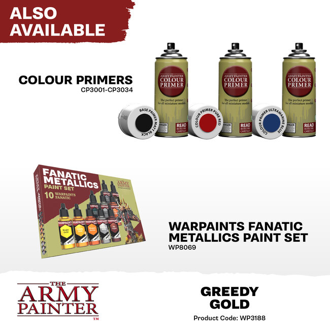 The Army Painter Greedy Gold Metallic Warpaints Fanatic Acrylic Paint - 18ml - WP3188