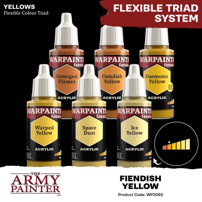 The Army Painter Fiendish Yellow Warpaints Fanatic Acrylic Paint - 18ml - WP3092