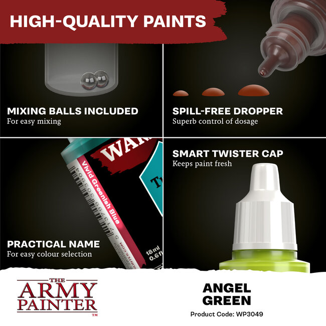 The Army Painter Angel Green Warpaints Fanatic Acrylic Paint - 18ml - WP3049