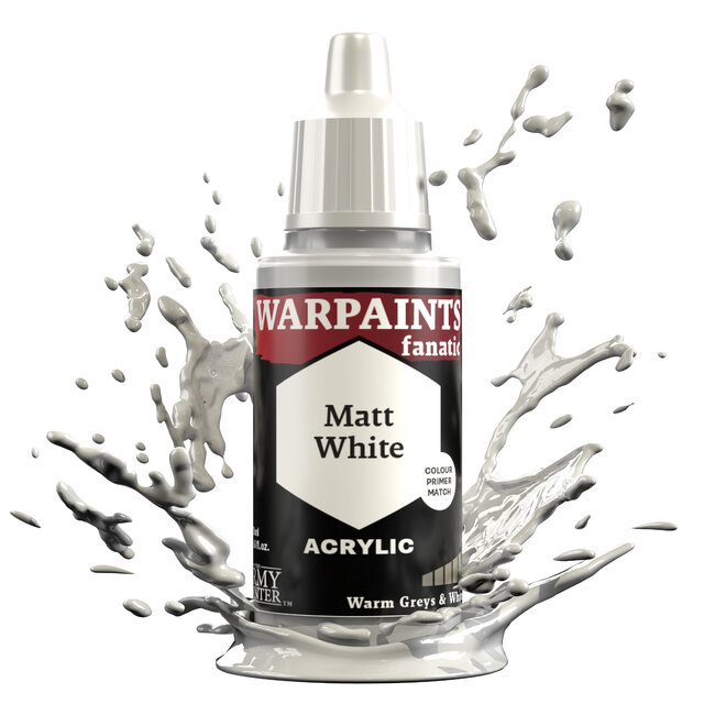 The Army Painter Matt White Warpaints Fanatic Acrylic Paint - 18ml - WP3012