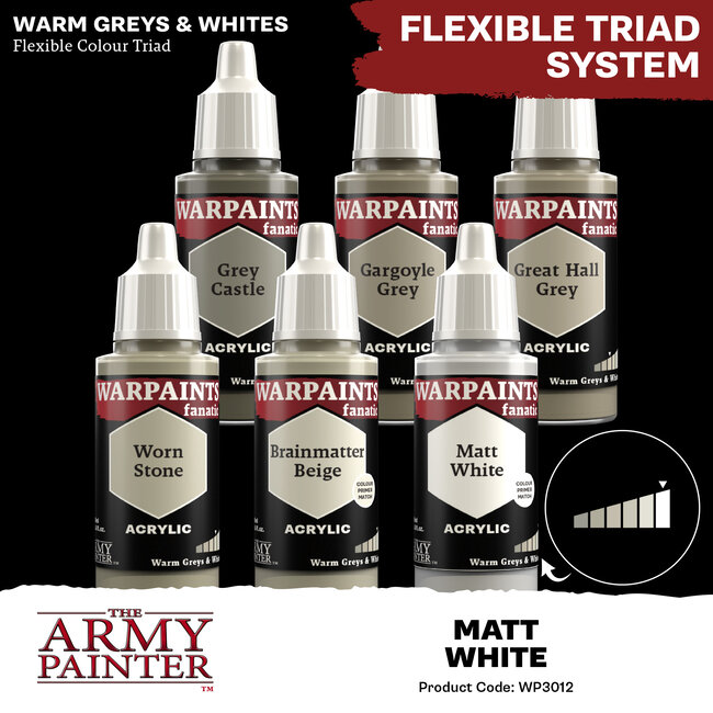The Army Painter Matt White Warpaints Fanatic Acrylic Paint - 18ml - WP3012