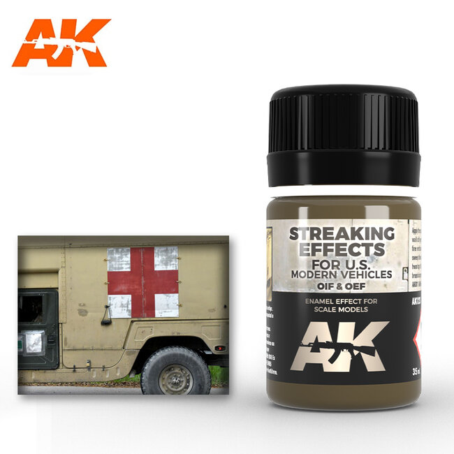 AK interactive Streaking Effects For OIF & OEF - US Vehicles - Streaking Weathering - 35ml - AK123