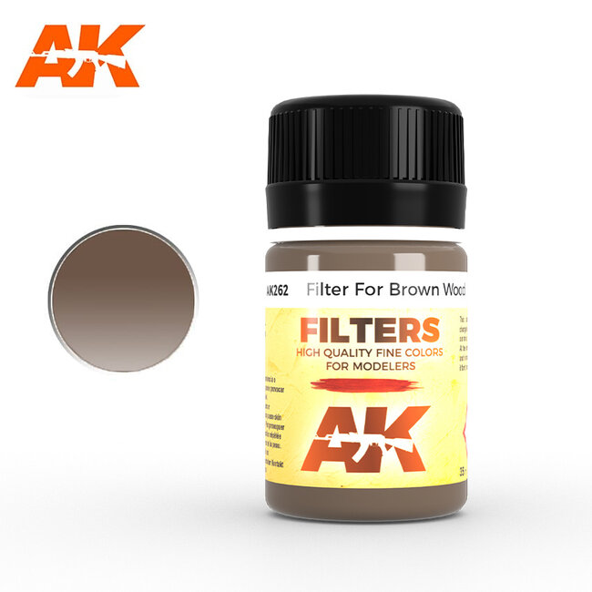 AK interactive Red Brown For Wood - Weathering Filter - 35 ml - AK262