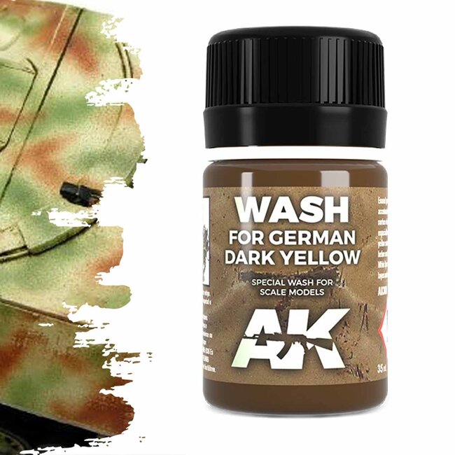 AK interactive Wash For Dark Yellow Vehicles - Weathering Wash - 35ml - AK300