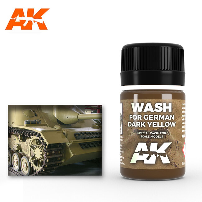 AK interactive Wash For Dark Yellow Vehicles - Weathering Wash - 35ml - AK300