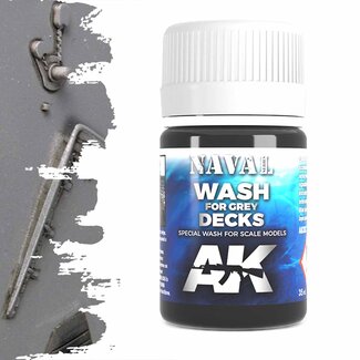 AK interactive Wash For Grey Decks - Naval Ships Weathering - Wash - 35ml - AK302 - image